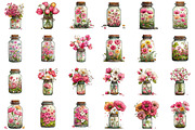 Spring Flowers Jar Clipart, an Illustration by Sublimation Artist (Thumbnail 2 of 7)