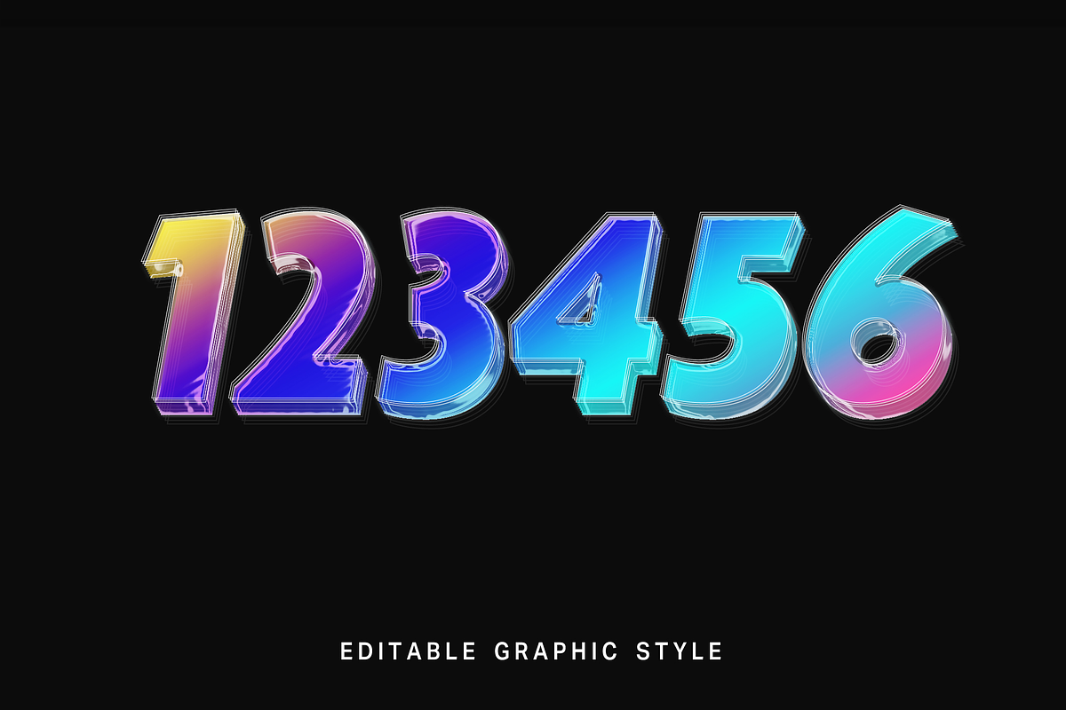 Holographic Raised 3D Text Effect preview 2