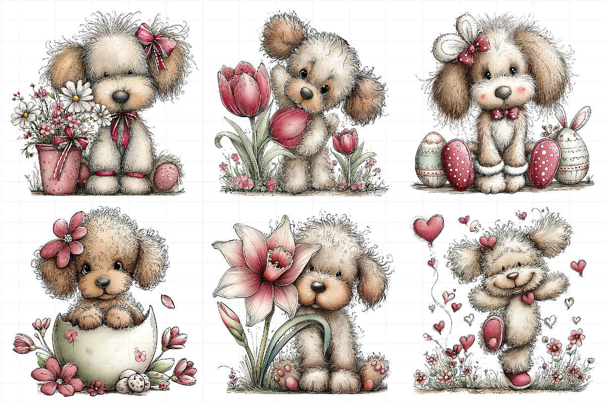 Whimsical Spring Poodle Clipart, an Illustration by Daily.Designs (Photo 4 of 6)
