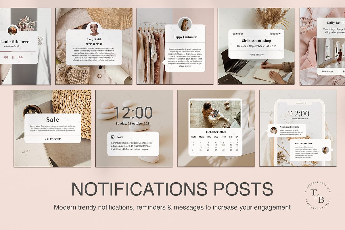 Nude Instagram templates for Canva, a Social Media Template by Templates Boutique (Photo 4 of 9)
