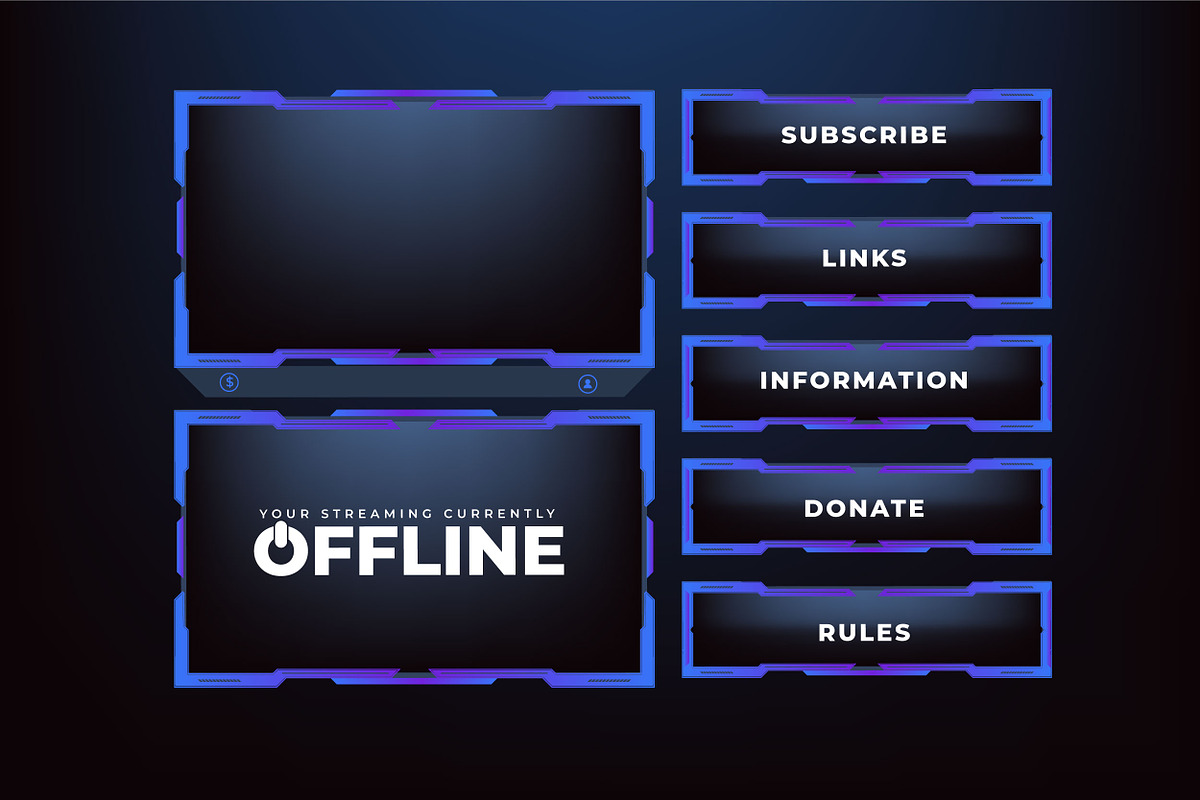 Online gaming screen panel vector, a Templates & Theme by Iftikhar Alam