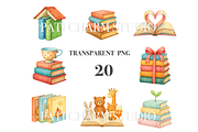 Book Clipart Set, a Decorative Illustration by Pati Charm Studio (Thumbnail 3 of 8)