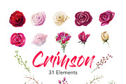 Red White Pink Flowers Watercolor, an Illustration by Feather Grace Designs (Thumbnail 7 of 8)