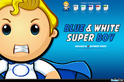 Blue And White Super Boy, a Healthcare Illustration by DesignWolf (Thumbnail 1 of 2)