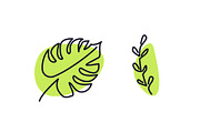 Handdrawn Leaves Nature Concept, an Outline Icon by Black White Mouse Design (Thumbnail 2 of 4)