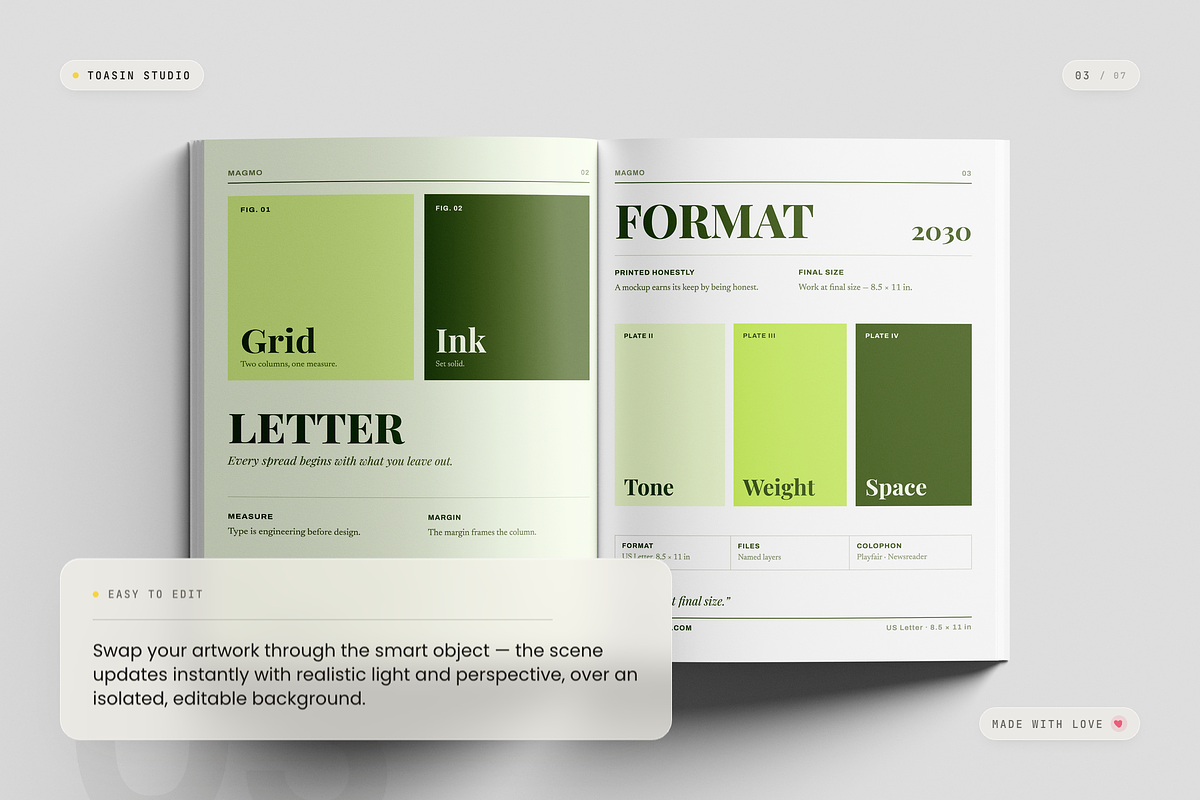 US Letter Magazine Mockup, a Books & Magazine Mockup by Toasin Studio (Photo 3 of 7)