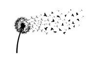 Dandelion Blow Silhouette Bundle, an Illustration by yasushie (Thumbnail 3 of 31)
