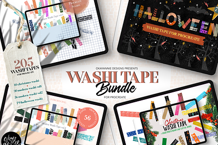 205 Washi Tape Bundle for Procreate