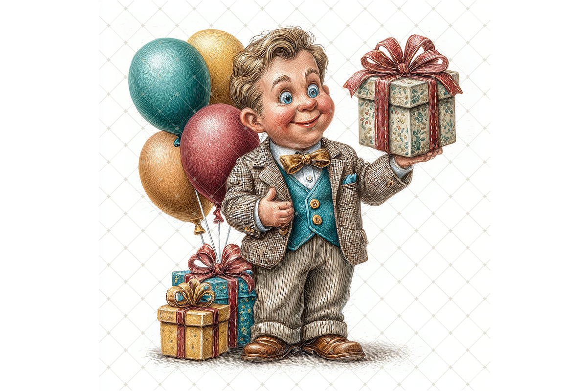 Man's Birthday Clipart JPG, a Person Illustration by Memories By Lea (Photo 9 of 20)