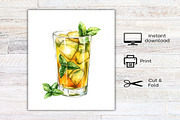 Watercolor Green Tea Clipart Bundle, an Illustration by Canvas Craft (Thumbnail 6 of 8)
