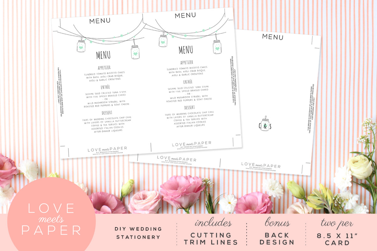 Wedding Menu M1017, an Invitation Template by Love Meets Paper (Photo 2 of 2)