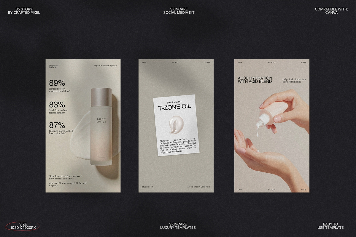 Aesthetic Skincare Canva Stories preview 8
