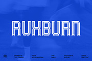 Ruxburn - Modern Sports Serif Font, a Serif Font by MooneseyeType (Thumbnail 1 of 7)