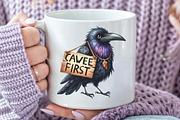 Watercolor Crow Clipart Funny Raven, an Illustration by CraftArtStudio (Thumbnail 5 of 6)