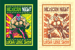 LUCHA LIBRE POSTER ART VECTOR