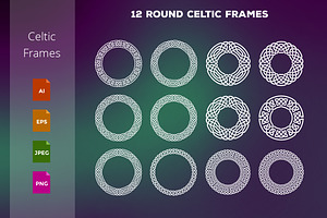 12 Round Celtic Frames