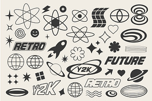 Retro Futuristic Y2k Elements, an Object Illustration by alexdndz
