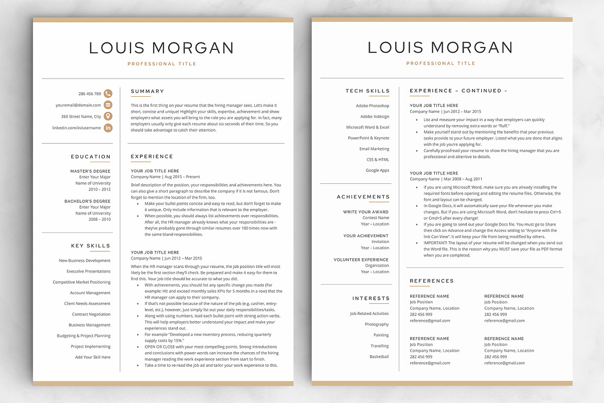 Resume/CV - The Louis, a Resume Template by CreativeLandStudio (Photo 4 of 10)