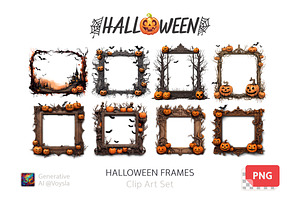 Terrifying Halloween Frames Set