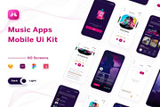 Lagunya - Music Apps Mobile Ui Kit, an UI Kit Template by Lumina_ui_ux202 (Thumbnail 1 of 6)