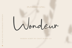 Wondeur - Modern Script Font, a Script Font by Craft Supply Co.