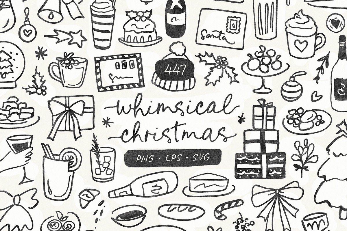 447 Whimsical Christmas Bundle, a Seasonal Illustration by Pink Coffie (Photo 1 of 10)