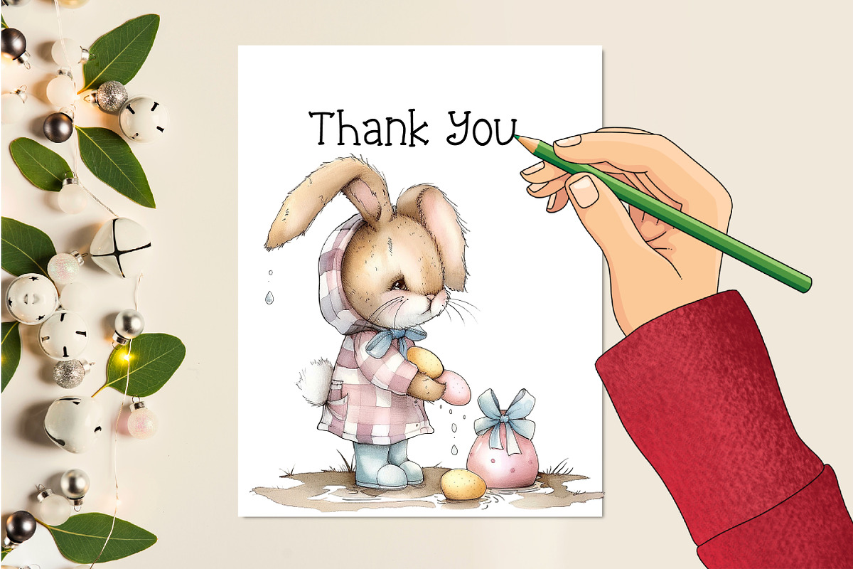 Watercolor Easter Bunny Png Clipart, an Illustration by Creative Art (Photo 5 of 7)