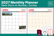 Monthly Planner 2027 (MP017-27), a Stationery Template by mikhailmorosin (Thumbnail 1 of 7)