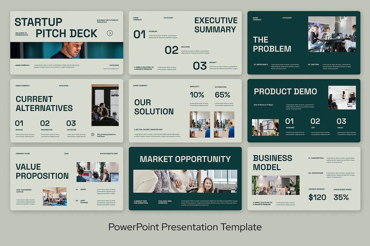 Startup Pitch Deck Powerpoint, a Presentation Template by Sixtemp (Photo 2 of 3)