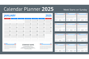 Calendar planner for 2025. Vector, a Texture Illustration by Golden Sikorka