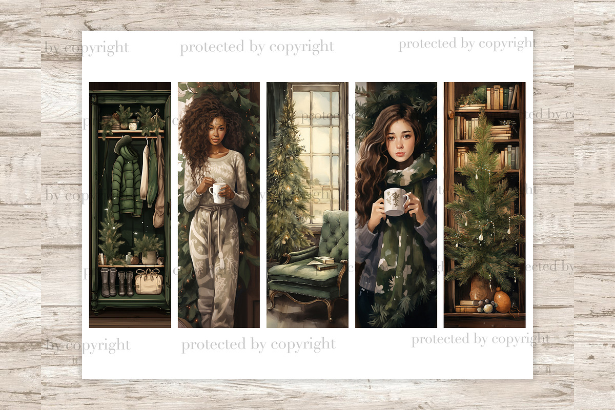 Cozy Winter Bookmarks | Booklover, a Seasonal Illustration by GlamArtZhanna (Photo 3 of 3)