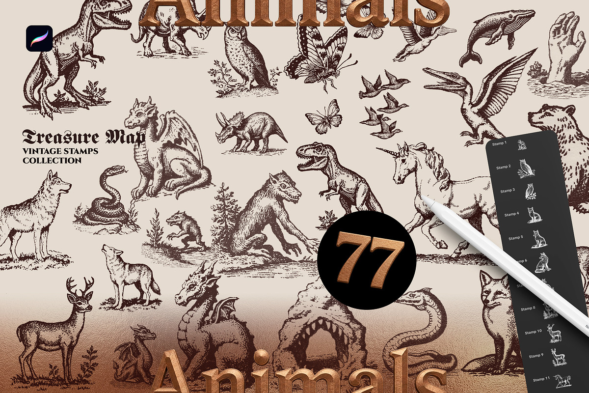 Treasure Map Procreate Brushes, a Shape Add-On by Spasibenko Art (Photo 12 of 13)