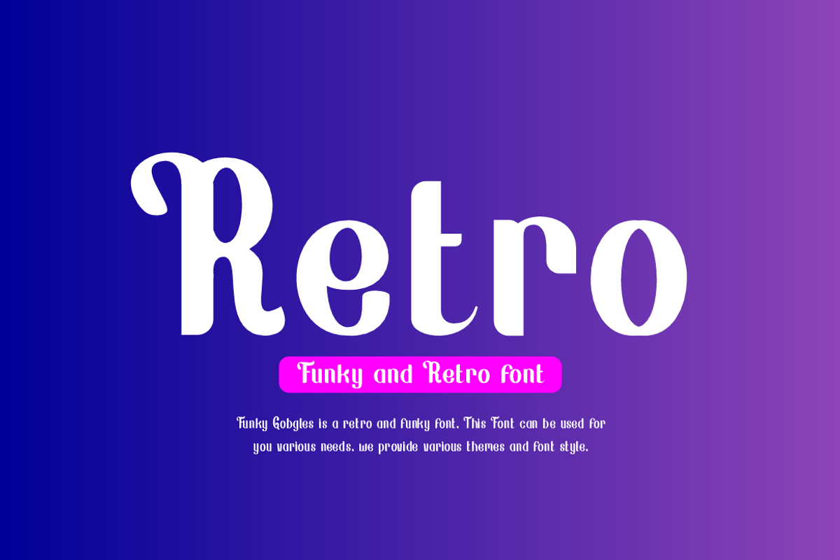 Funky Gobgles - Retro Font, a Sans Serif Font by Iqsiart Studio (Photo 3 of 6)