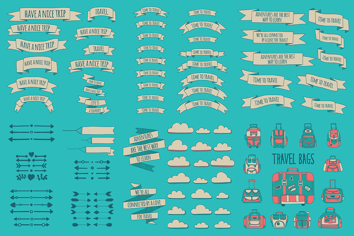 BIG BUNGLE Vector travel set, an Object Graphic by Art Loft (Photo 2 of 18)