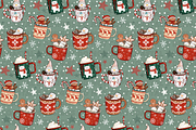Hot Cocoa Mugs Seamless Pattern, a Pattern Graphic by Coastal 5 Designs (Thumbnail 2 of 3)