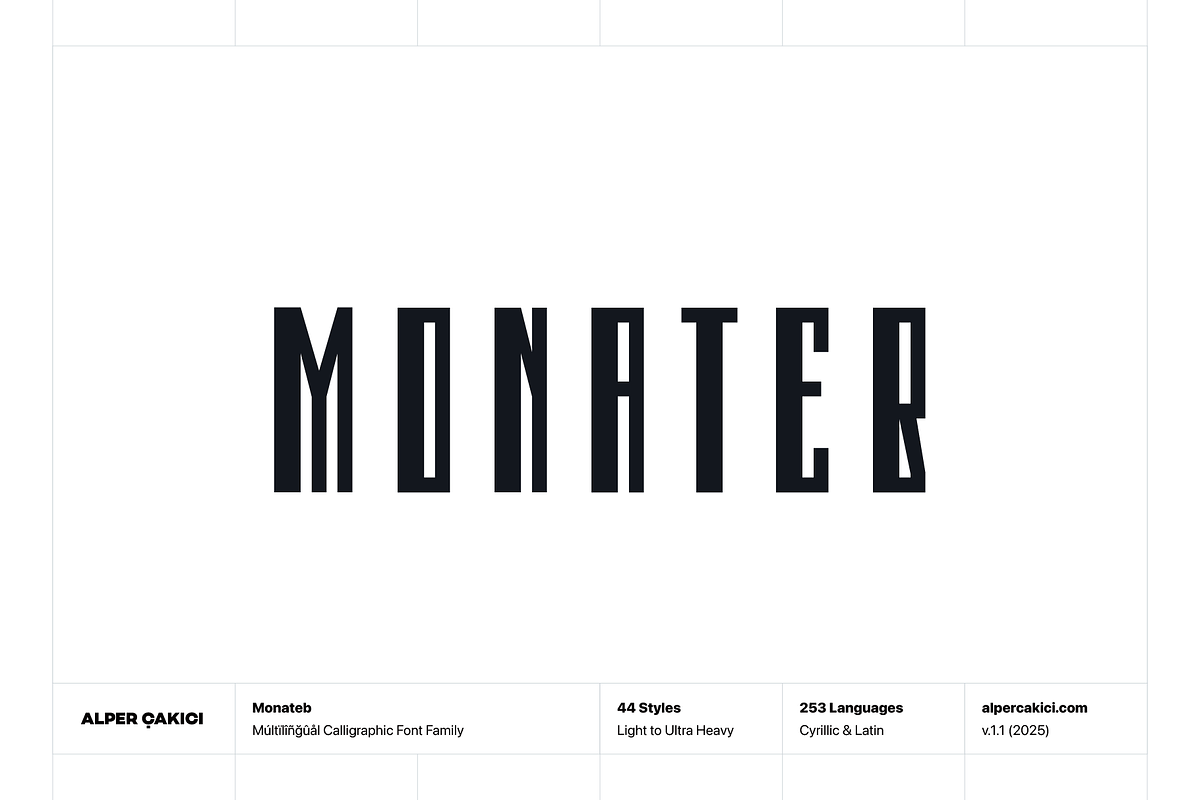 Monateb – A Font Family (44 Fonts), a Font by alpercakici (Photo 1 of 16)