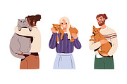 Happy people with cute cats set, an Animal Illustration by Good Studio (Thumbnail 3 of 5)