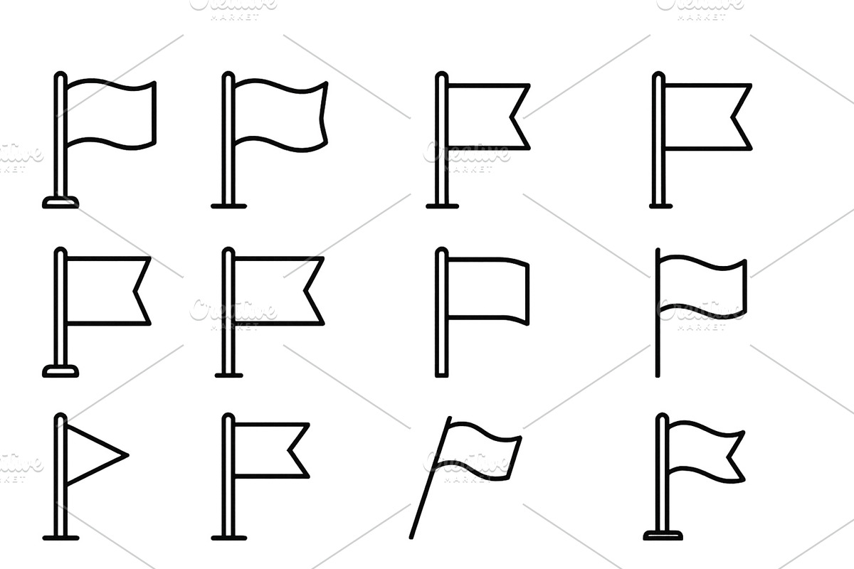 Multiple flag designs displayed in a, an Object Illustration by ZinetroN