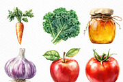 Watercolor Farmers Market Clipart, an Illustration by Craft Nest (Thumbnail 5 of 6)