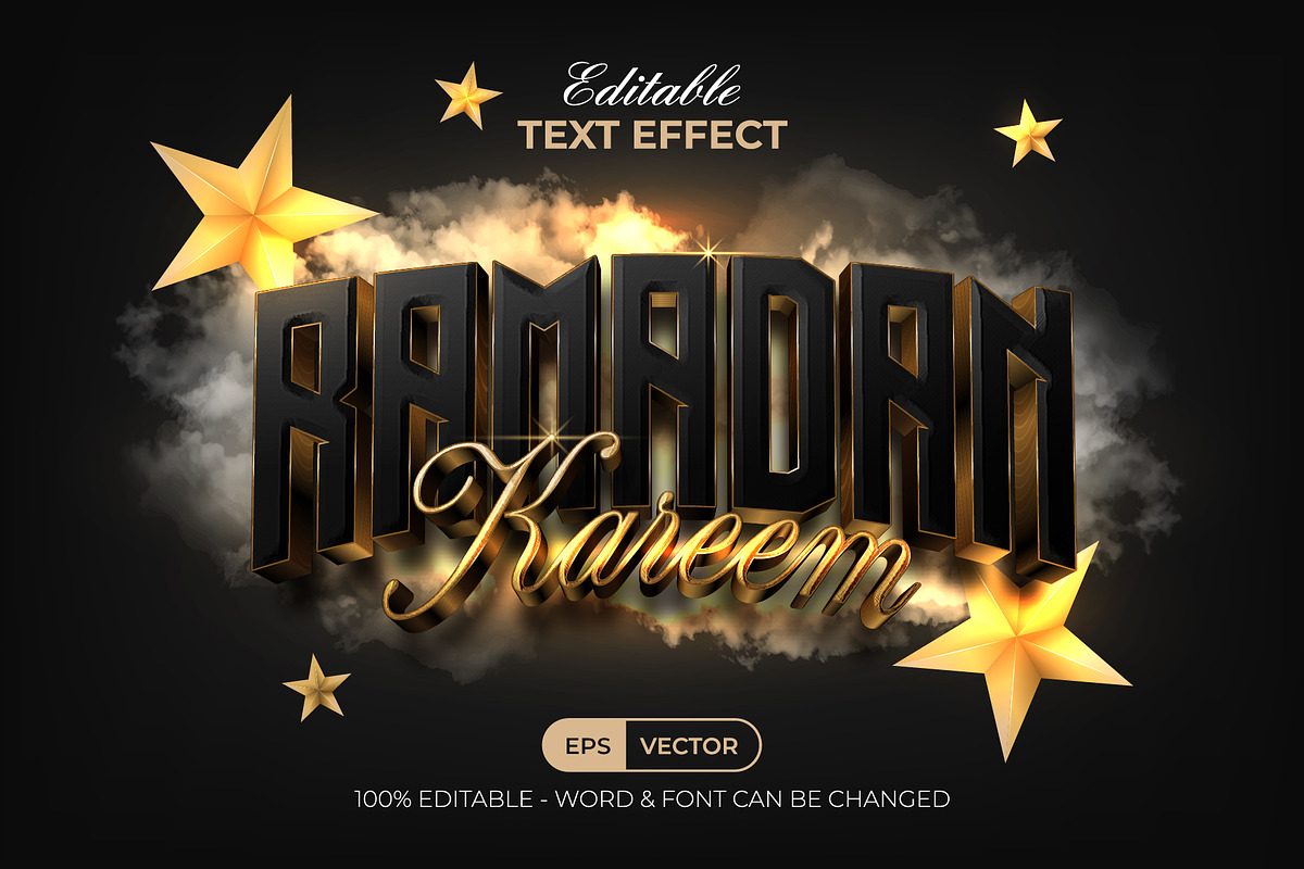 Ramadan Text Effect Gold Cinematic, a Layer Style Add-On by Mockmenot (Photo 1 of 3)