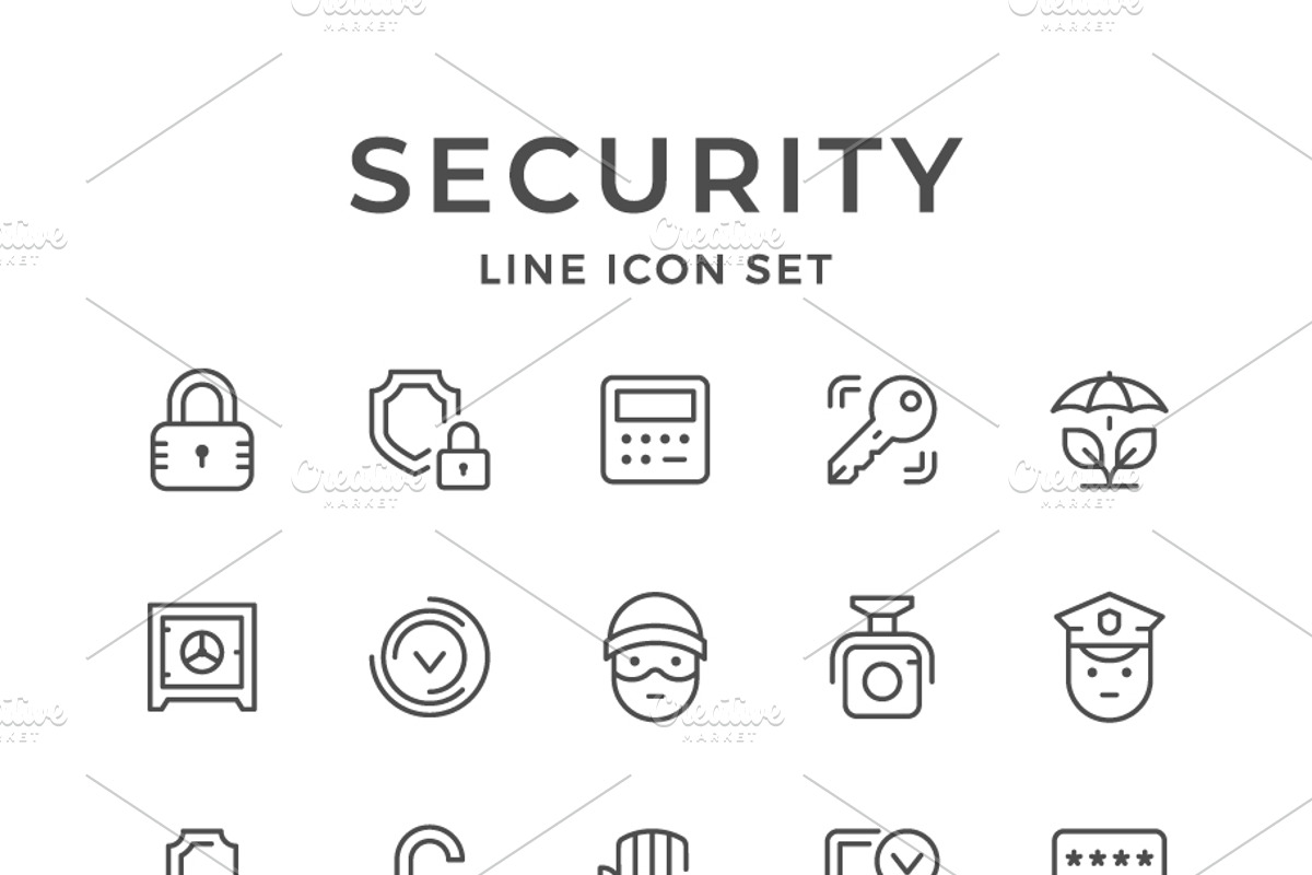 Set line icons of security, an Outline Icon by motorama (Photo 1 of 2)