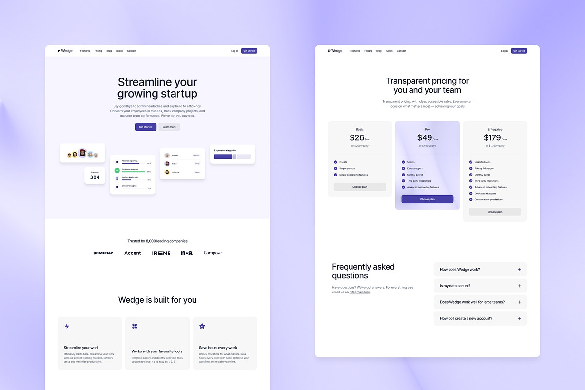 Wedge SaaS Template · Framer, a Landing Page Template by Bryn Taylor (Photo 2 of 5)