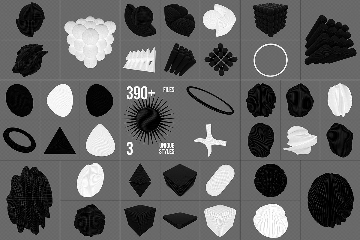 390+ Lines & Dots 3D Shapes, an Object Graphic by assetpro.design (Photo 19 of 19)