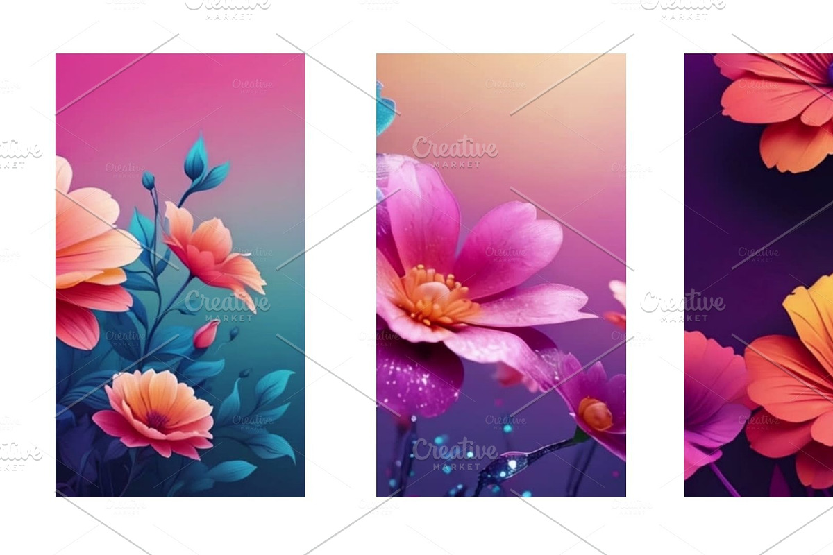 Gradient Floral Background, a Background Graphic by sibel dayı (Photo 19 of 24)