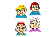 Cartoon happy old women and seniors, an Object Graphic by Vector Tradition (Thumbnail 2 of 3)