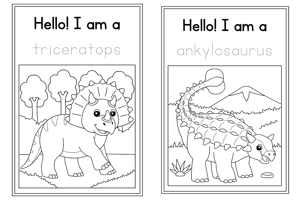 250+ Dinosaur Coloring Pages, an Education Illustration by ThePhoton (Photo 5 of 9)