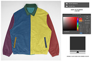 Corduroy Coach Zipper Jacket Mockup, a Hoody Mockup by DaldSgh (Thumbnail 8 of 10)