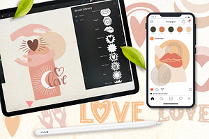 BOHO LOVE PROCREATE STAMP BRUSHES