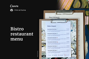 Bistro and Cafe / Coffee Shop Menu