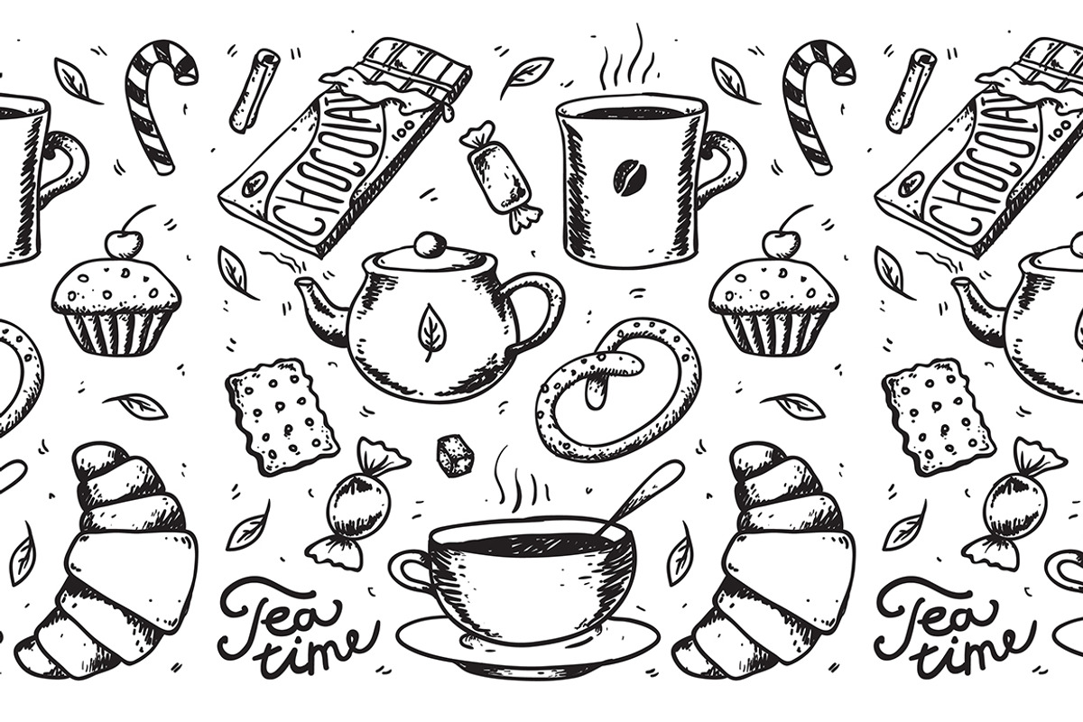 Abstract tea and coffee time vector, a Graphic by Flower Travelin Man